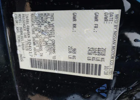 2019 Nissan Altima 2.5 S from USA, damaged, VIN 1N4BL4BW6KN304017